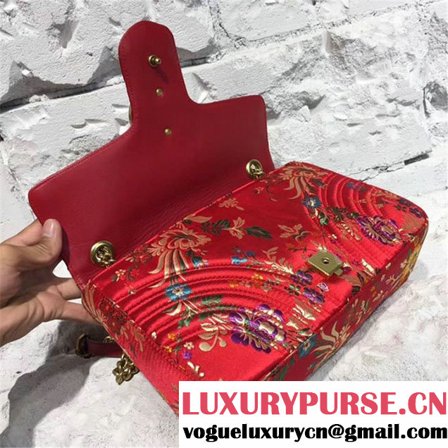 Gucci Tokyo Print Medium GG Marmont Floral Jacquard Print Bag 32cm Spring Summer 2017 Collection Red