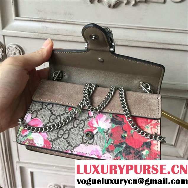 Gucci Dionysus GG Blooms Super Mini Chain Shoulder Bag Fall Winter 2017 Collection Neutral Multi Beige