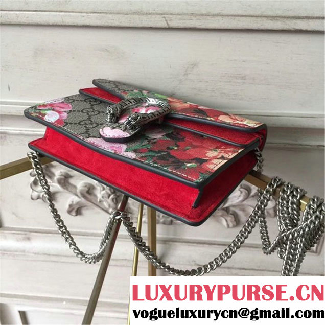 Gucci Dionysus GG Blooms Super Mini Chain Shoulder Bag Fall Winter 2017 Collection Neutral Multi Red
