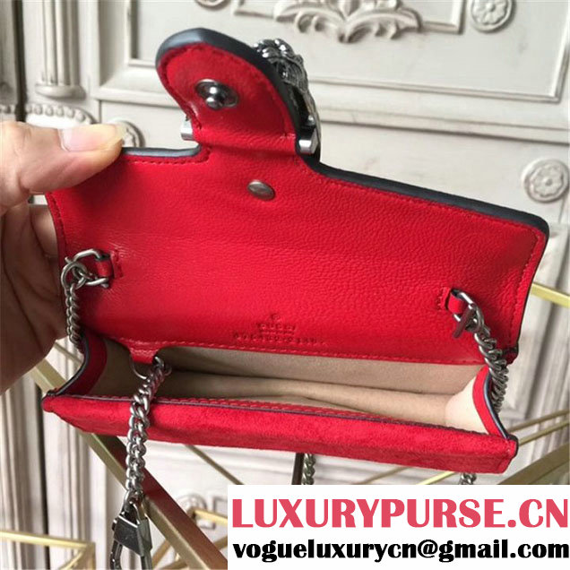 Gucci Dionysus GG Blooms Super Mini Chain Shoulder Bag Fall Winter 2017 Collection Neutral Multi Red