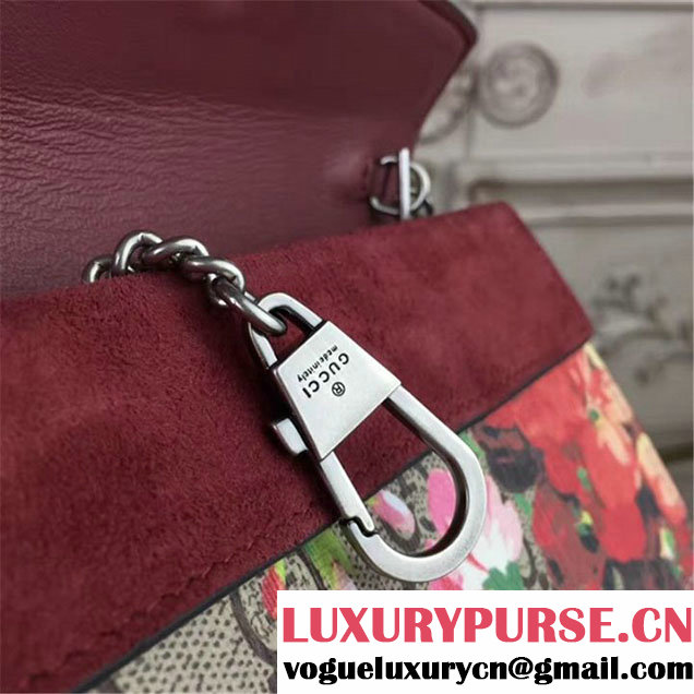 Gucci Dionysus GG Blooms Super Mini Chain Shoulder Bag Fall Winter 2017 Collection Neutral Multi Burgundy