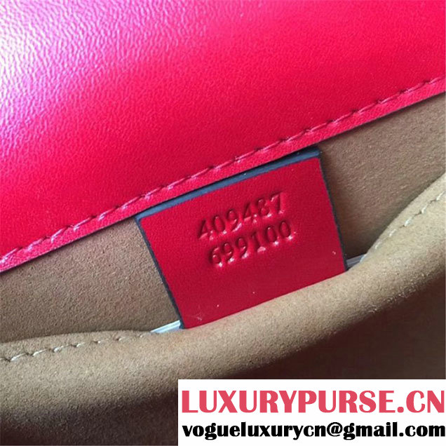 Gucci Padlock GG Signature Shoulder Mini Bag Calfskin Leather Fall Winter 2017 Collection Red