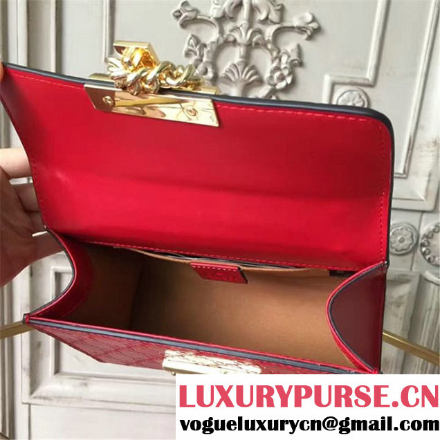 Gucci Padlock GG Signature Shoulder Mini Bag Calfskin Leather Fall Winter 2017 Collection Red