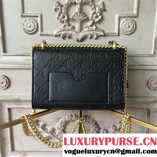 Gucci Padlock GG Signature Shoulder Mini Bag Calfskin Leather Fall Winter 2017 Collection Black