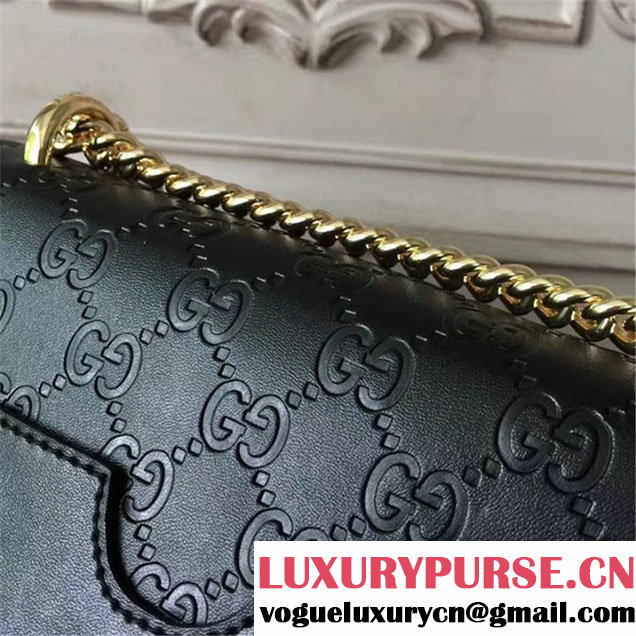 Gucci Padlock GG Signature Shoulder Mini Bag Calfskin Leather Fall Winter 2017 Collection Black