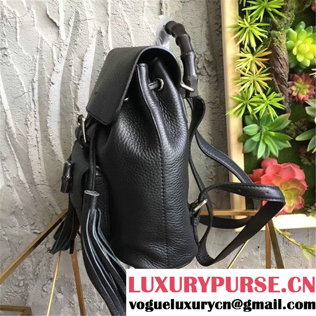 Gucci Bamboo Medium Backpack 24cm Spring Summer 2017 Collection Black
