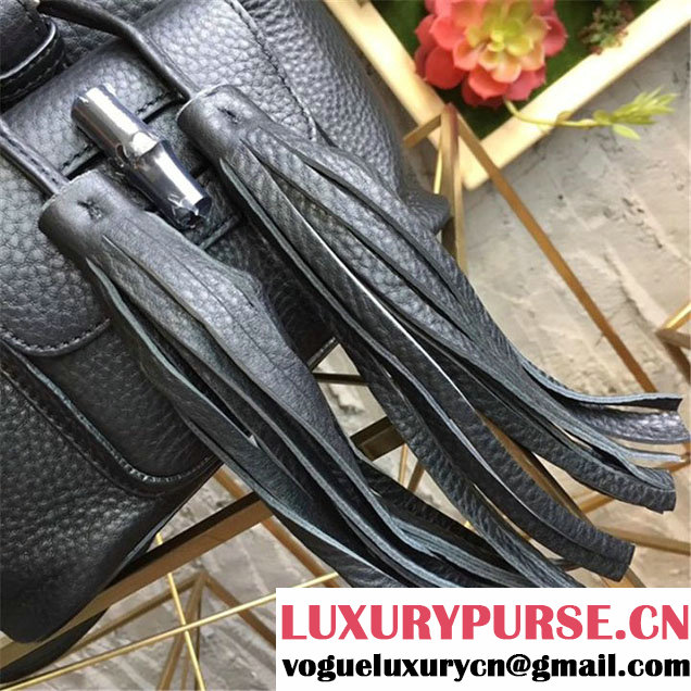 Gucci Bamboo Medium Backpack 24cm Spring Summer 2017 Collection Black