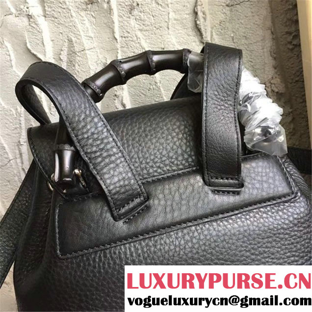 Gucci Bamboo Medium Backpack 24cm Spring Summer 2017 Collection Black