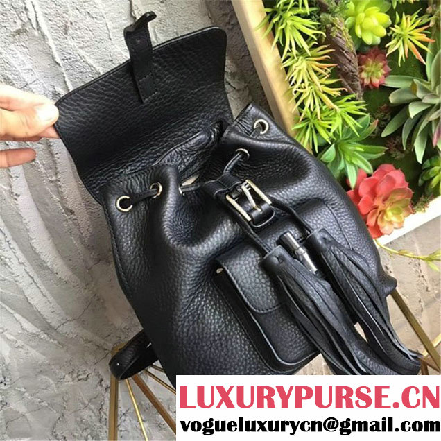 Gucci Bamboo Medium Backpack 24cm Spring Summer 2017 Collection Black