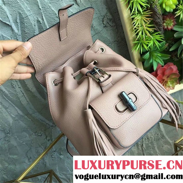 Gucci Bamboo Medium Backpack 24cm Spring Summer 2017 Collection Light Pink
