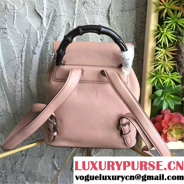 Gucci Bamboo Medium Backpack 24cm Spring Summer 2017 Collection Light Pink