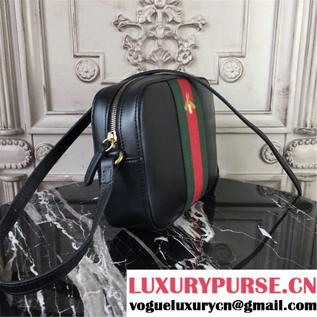 Gucci Original GG Web Canvas Camera Bag 23cm Spring Summer 2017 Collection Black