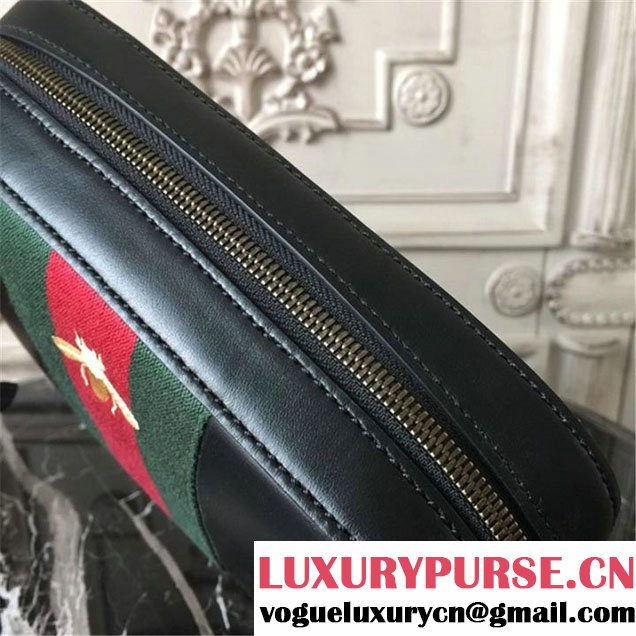 Gucci Original GG Web Canvas Camera Bag 23cm Spring Summer 2017 Collection Black