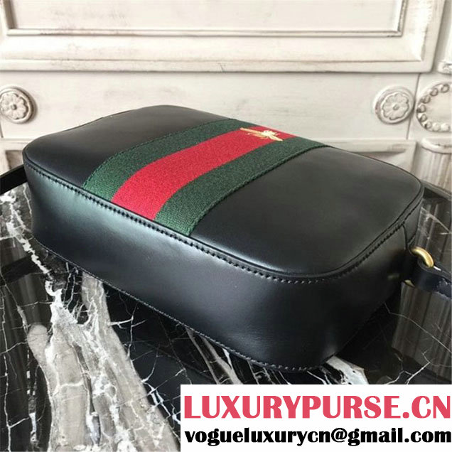 Gucci Original GG Web Canvas Camera Bag 23cm Spring Summer 2017 Collection Black