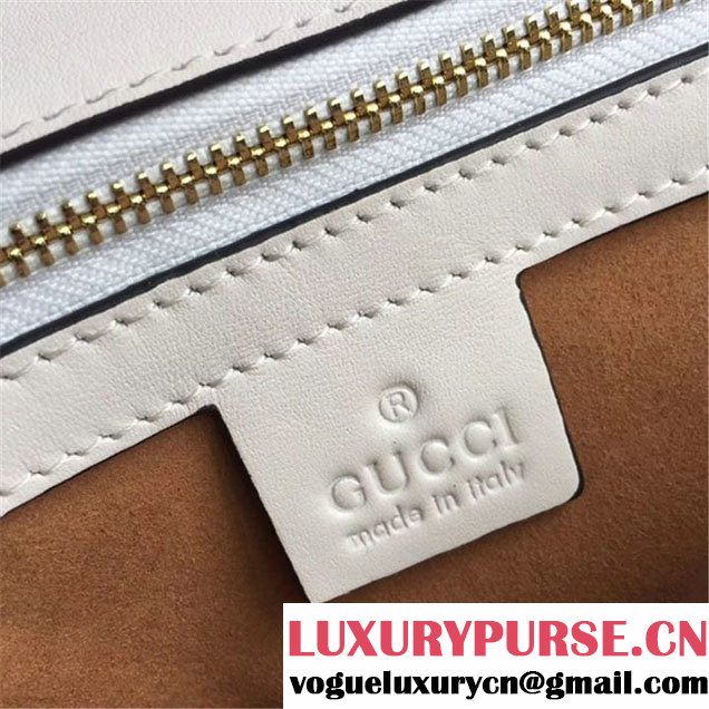 Gucci GG Marmont Matelasse Pearl Studded Bag Calfskin Leather 31cm Spring Summer 2017 Collection White