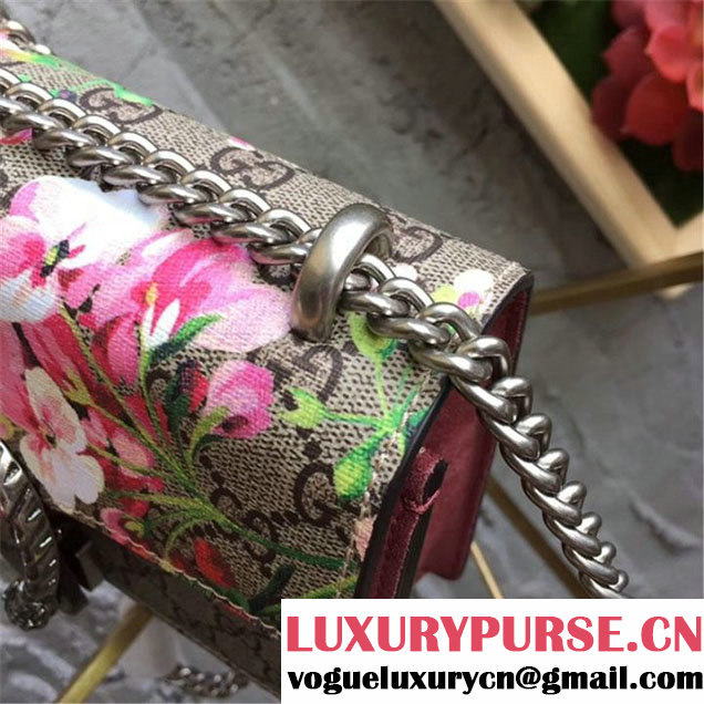 Gucci Dionysus GG Blooms Mini 20cm Shoulder Bag Gold Hardware Spring Summer 2017 Collection Burgundy