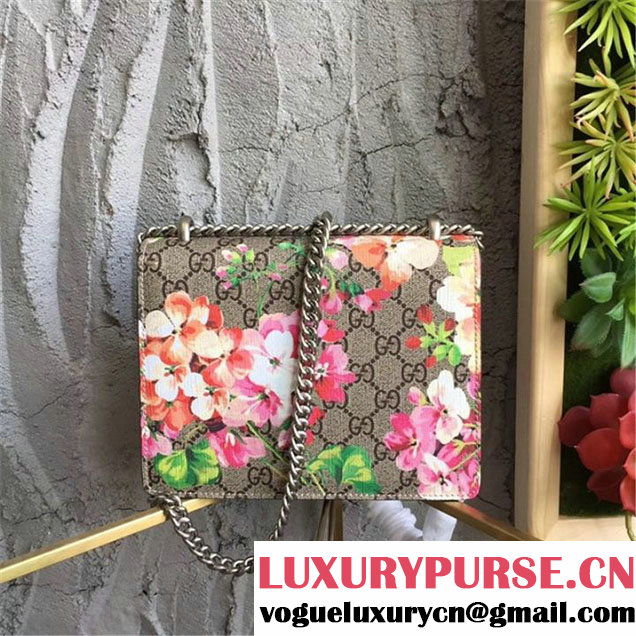 Gucci Dionysus GG Blooms Mini 20cm Shoulder Bag Gold Hardware Spring Summer 2017 Collection Burgundy