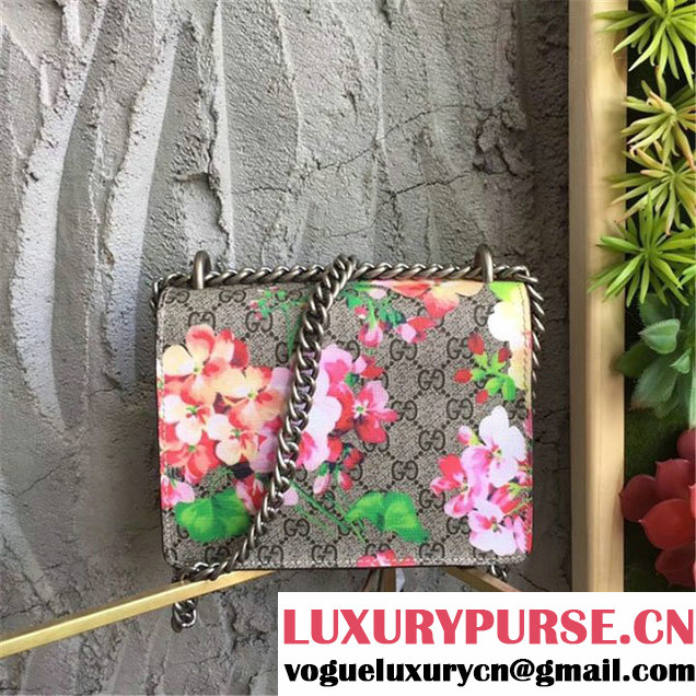 Gucci Dionysus GG Blooms Mini 20cm Shoulder Bag Gold Hardware Spring Summer 2017 Collection Beige