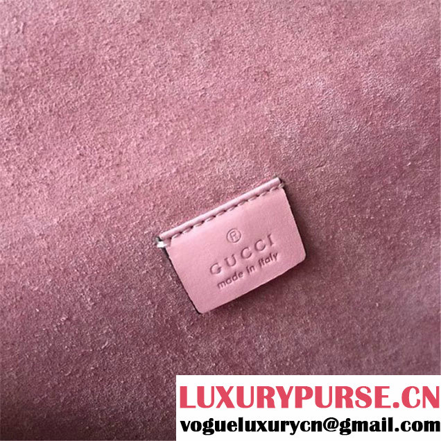 Gucci Dionysus GG Supreme Crystal-Embellished Chain Shoulder 28cm Bag Spring Summer 2017 Collection Light Pink