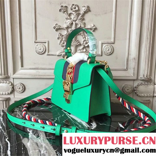 Gucci Sylvie Mini Satchel 20cm Bag with Rope 470270 Spring Summer 2017 Collection Green