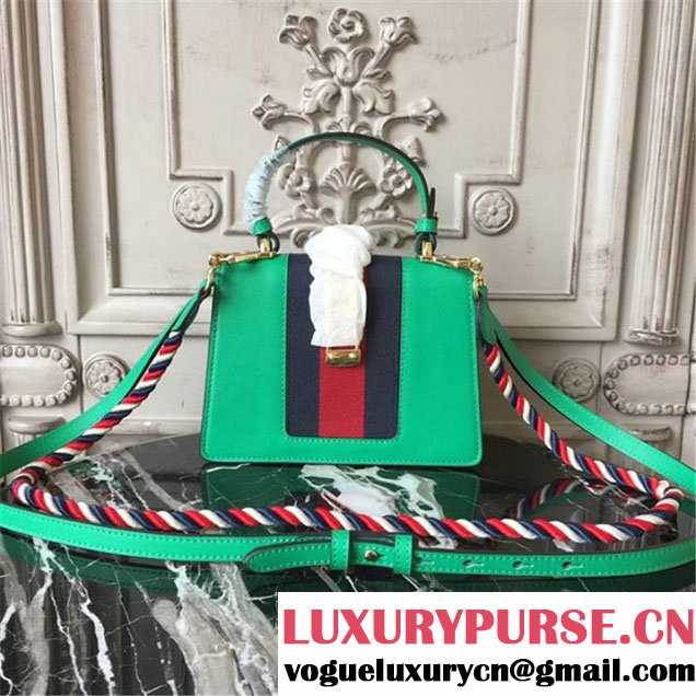 Gucci Sylvie Mini Satchel 20cm Bag with Rope 470270 Spring Summer 2017 Collection Green