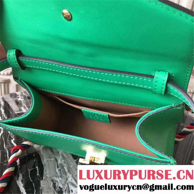 Gucci Sylvie Mini Satchel 20cm Bag with Rope 470270 Spring Summer 2017 Collection Green