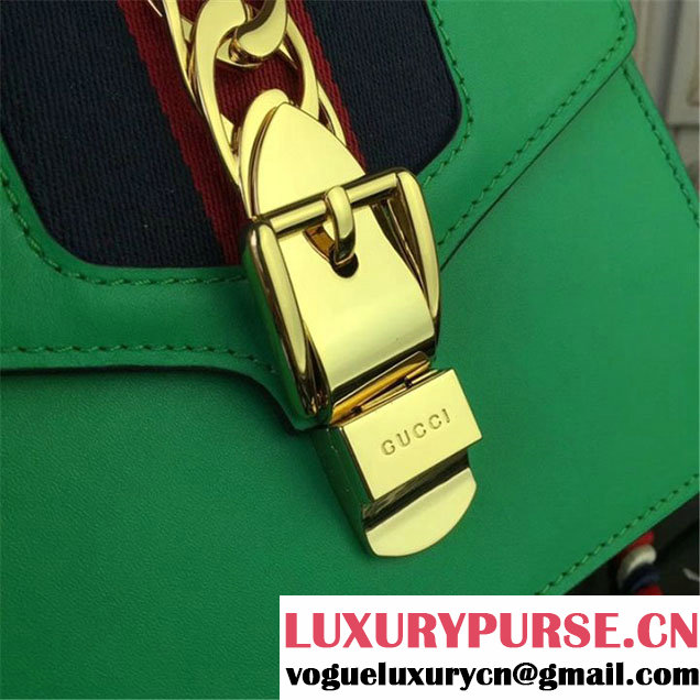 Gucci Sylvie Mini Satchel 20cm Bag with Rope 470270 Spring Summer 2017 Collection Green