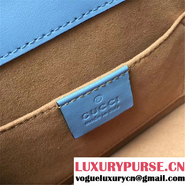 Gucci Sylvie Mini Satchel 20cm Bag with Rope 470270 Spring Summer 2017 Collection Light Blue