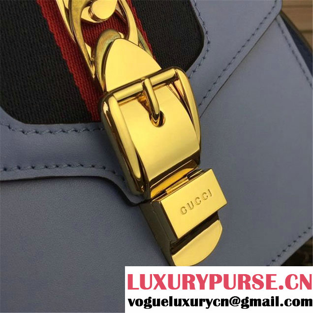 Gucci Sylvie Mini Satchel 20cm Bag with Rope 470270 Spring Summer 2017 Collection Light Blue