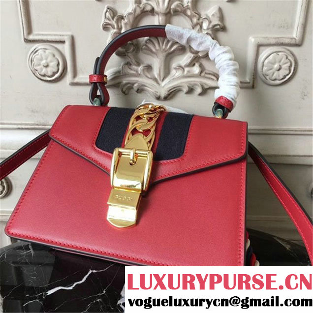 Gucci Sylvie Mini Satchel 20cm Bag with Rope 470270 Spring Summer 2017 Collection Red