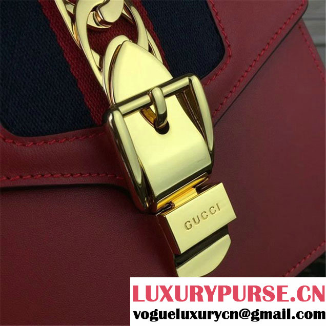 Gucci Sylvie Mini Satchel 20cm Bag with Rope 470270 Spring Summer 2017 Collection Red