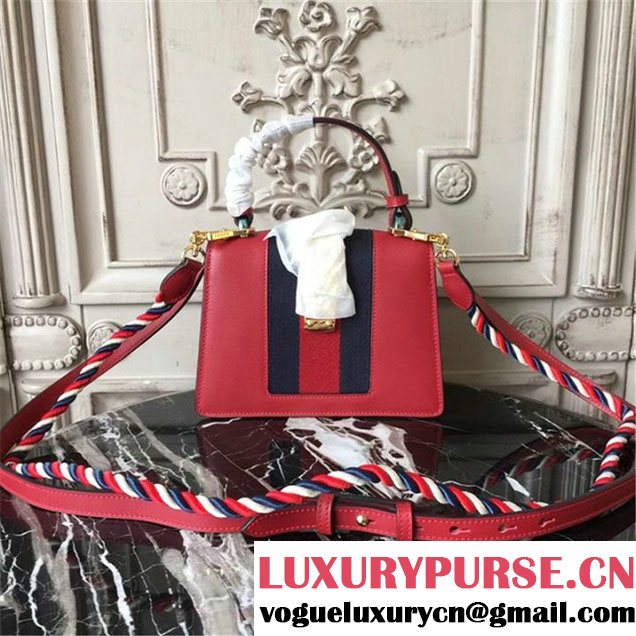 Gucci Sylvie Mini Satchel 20cm Bag with Rope 470270 Spring Summer 2017 Collection Red