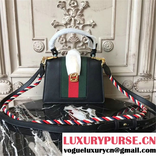 Gucci Sylvie Mini Satchel 20cm Bag with Rope 470270 Spring Summer 2017 Collection Black