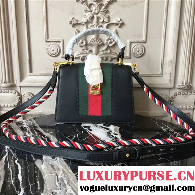 Gucci Sylvie Flower Embroidery Mini Bag 470270 20cm Spring Summer 2017 Collection Black