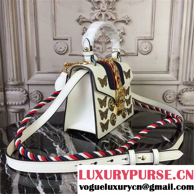 Gucci Sylvie Animal Studs Mini Bag 470270 20cm Spring Summer 2017 Collection White