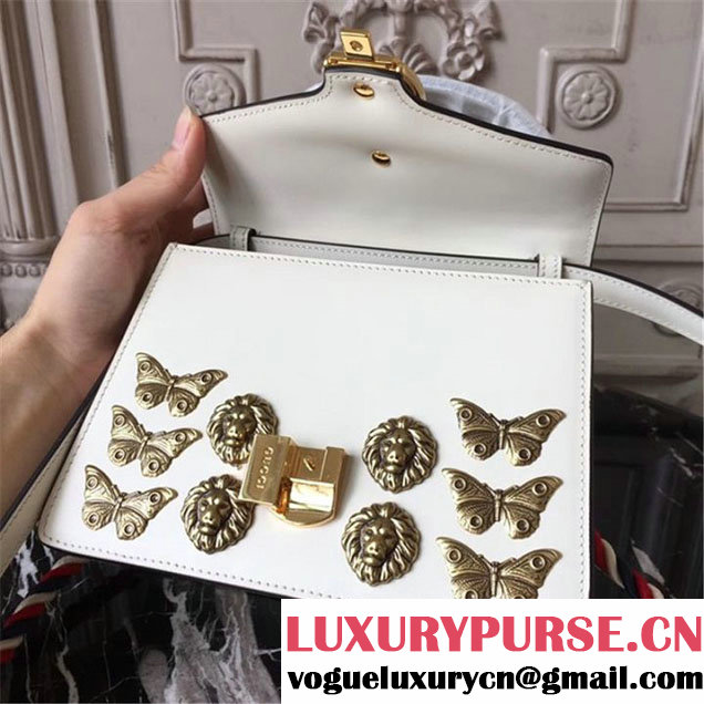 Gucci Sylvie Animal Studs Mini Bag 470270 20cm Spring Summer 2017 Collection White