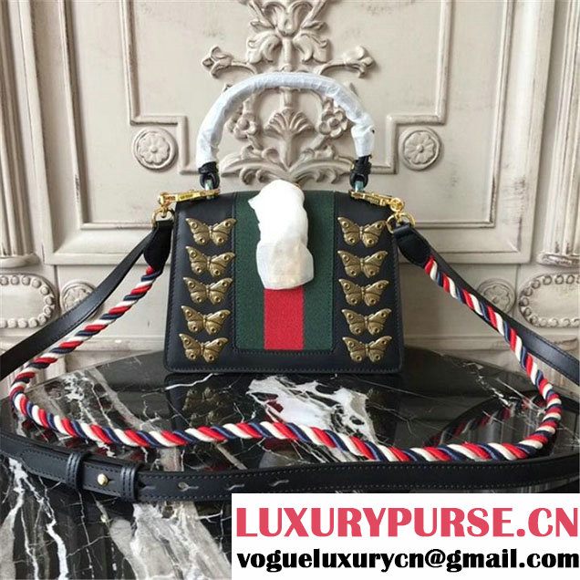 Gucci Sylvie Animal Studs Mini Bag 470270 20cm Spring Summer 2017 Collection Black