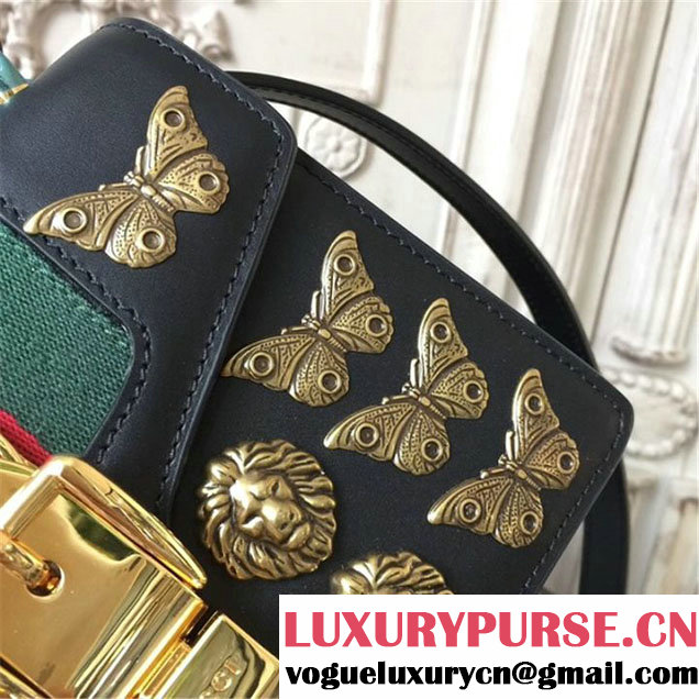 Gucci Sylvie Animal Studs Mini Bag 470270 20cm Spring Summer 2017 Collection Black