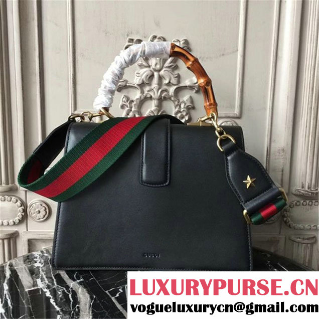 Gucci Dionysus Leather Bamboo Large Top Handle 27cm Bag Fall Winter 2017 Collection Black