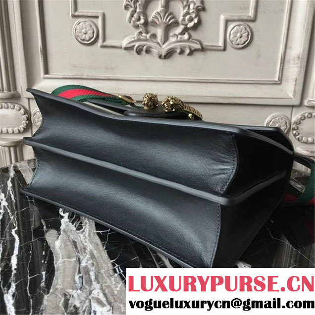 Gucci Dionysus Leather Bamboo Large Top Handle 27cm Bag Fall Winter 2017 Collection Black