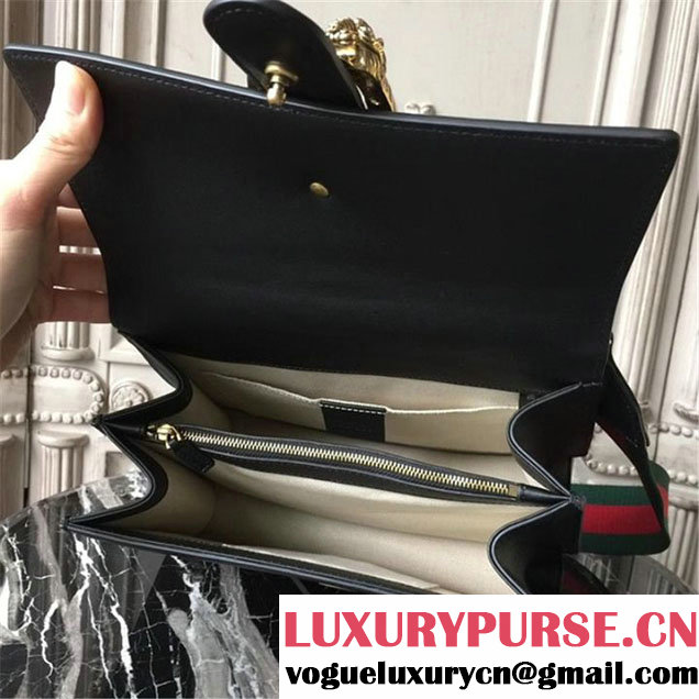Gucci Dionysus Leather Bamboo Large Top Handle 27cm Bag Fall Winter 2017 Collection Black