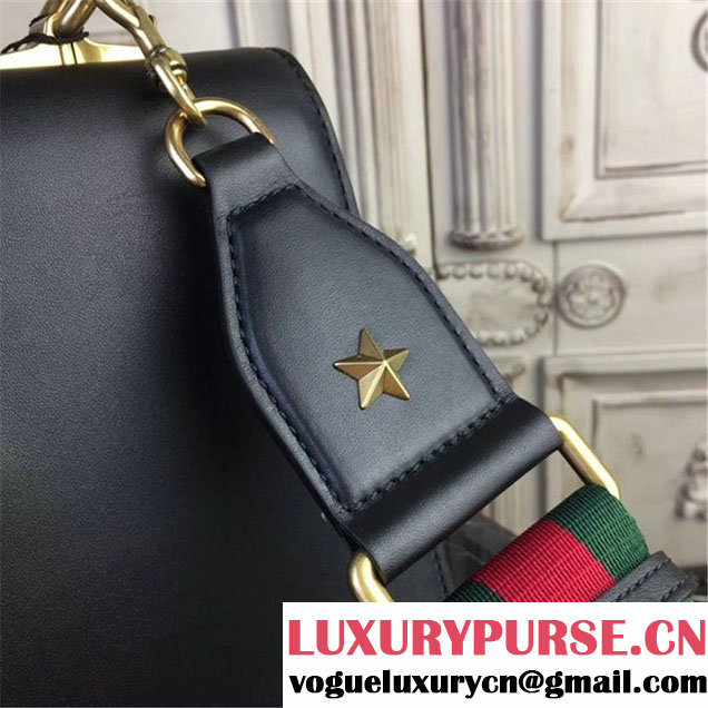 Gucci Dionysus Leather Bamboo Large Top Handle 27cm Bag Fall Winter 2017 Collection Black