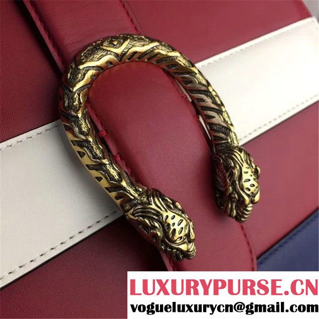 Gucci Dionysus Leather Bamboo Large Top Handle 27cm Bag Fall Winter 2017 Collection Hibiscus Red White Navy Blue