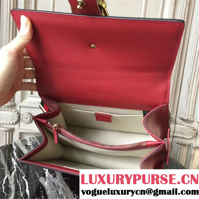 Gucci Dionysus Leather Bamboo Large Top Handle 27cm Bag Fall Winter 2017 Collection Hibiscus Red White Navy Blue