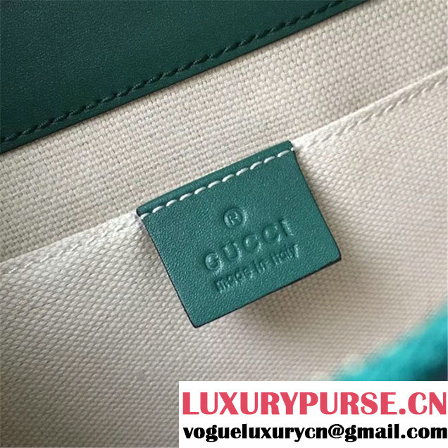 Gucci Dionysus Leather Bamboo Large Top Handle 27cm Bag Fall Winter 2017 Collection Green Navy Blue Hibiscus Red