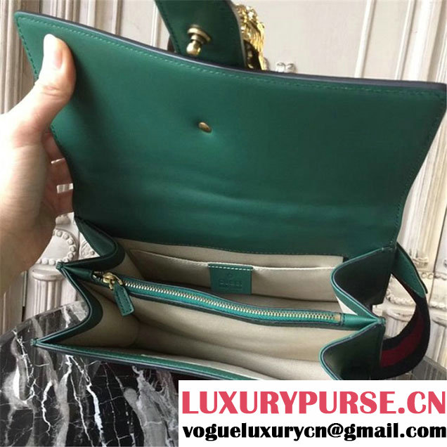 Gucci Dionysus Leather Bamboo Large Top Handle 27cm Bag Fall Winter 2017 Collection Green Navy Blue Hibiscus Red