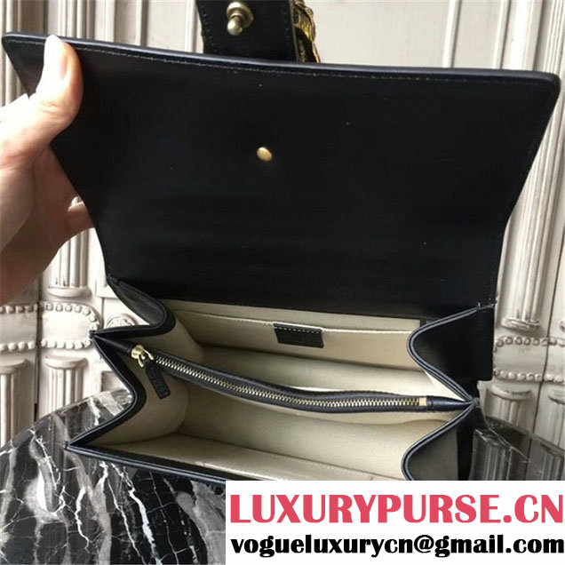 Gucci Dionysus Leather Bamboo Large Top Handle 27cm Bag Fall Winter 2017 Collection Black Green Hibiscus Red