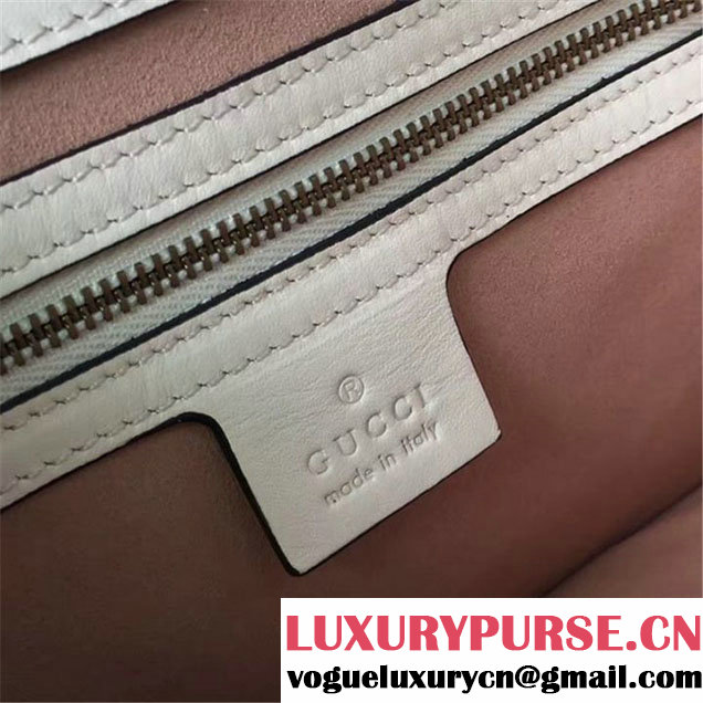 Gucci Queen Margaret Stripe Top Handle Shoulder Bag Calfskin Leather Fall Winter 2017 Collection Black White