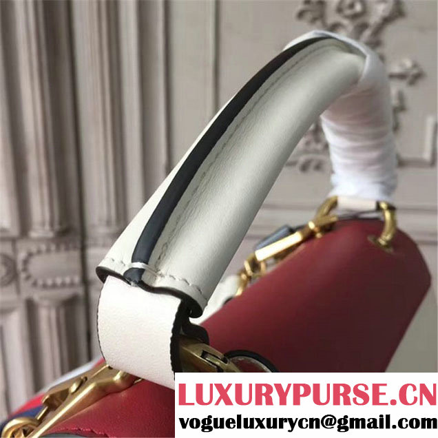 Gucci Queen Margaret Stripe Top Handle Shoulder Bag Calfskin Leather Fall Winter 2017 Collection Red White