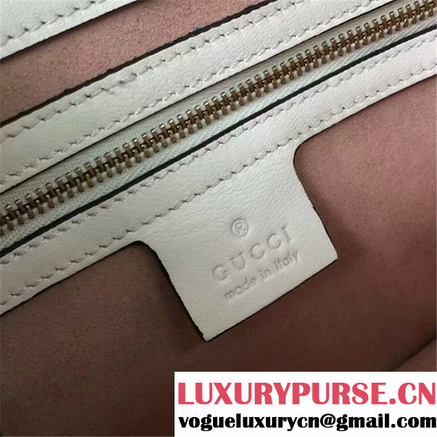 Gucci Queen Margaret Stripe Top Handle Shoulder Bag Calfskin Leather Fall Winter 2017 Collection Red White